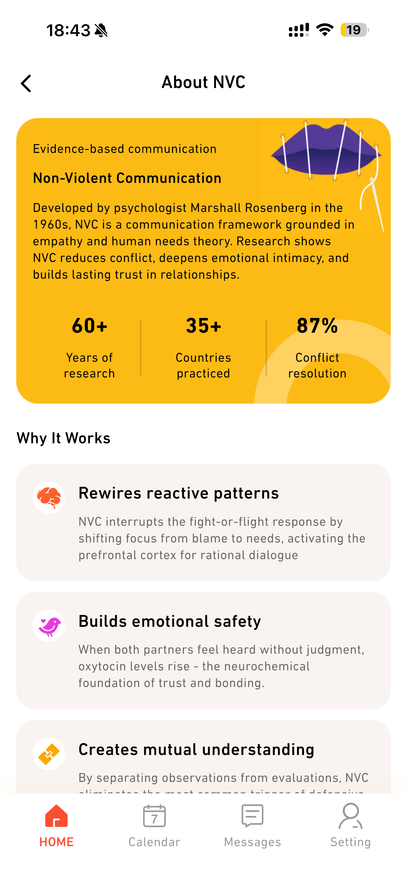 mallow.ai NVC education screen